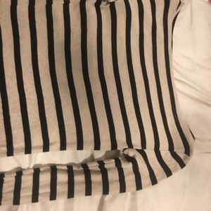 Striped Wide Shoulder Thin Striped Sweater